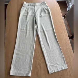 Women’s House of Harlow 1960 Pistachio Herringbone Pleated Trousers Size 6